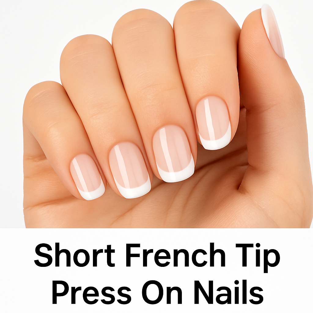 Short French Tip Press On Nails – 48pc Mani + Pedi Set