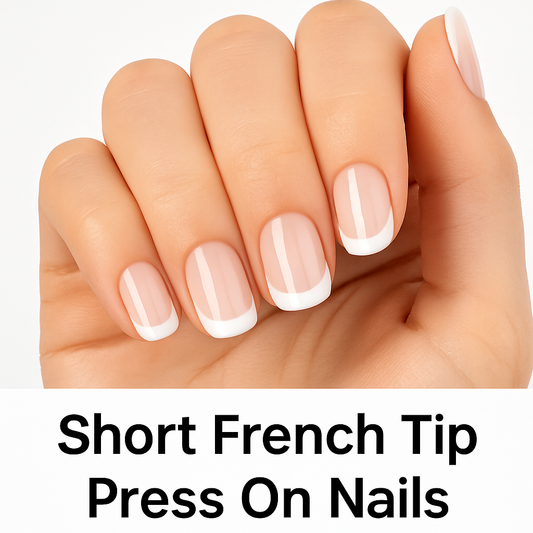 Short French Tip Press On Nails – 48pc Mani + Pedi Set